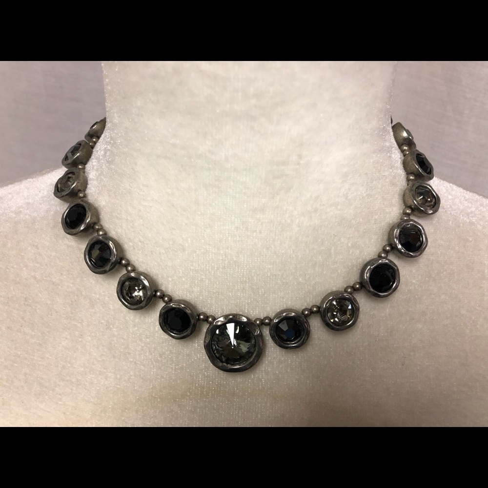 Black Faux Stone Choker Necklace